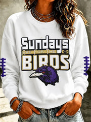 Women's Football Fan Print Casual Sweatshirt