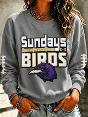 Women's Football Fan Print Casual Sweatshirt