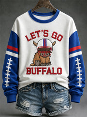 Women's Football Lover Buffalo Print Casual Sweatshirt