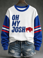 Women's Football Lover Buffalo Print Casual Sweatshirt