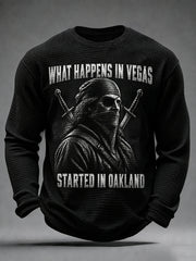 Men's Las Vegas Football Fan Print Waffle Long Sleeve T-Shirt