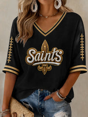 Women's America Football Print Casual T-shirt