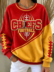 Women's Game Day Football Print Casual Sweatshirt