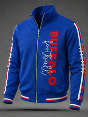 Men's Football Lover Buffalo Print Casual Jacket