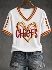 Women's Game Day Football Printed Casual T-Shirt