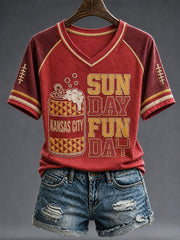 Women's Game Day Football Printed Casual T-Shirt
