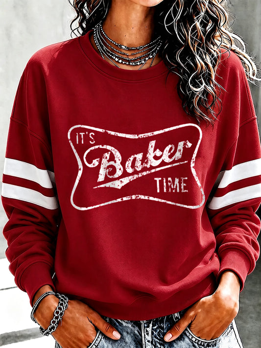 Women's Football Fan Print Casual Sweatshirt