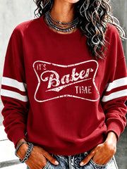 Women's Football Fan Print Casual Sweatshirt