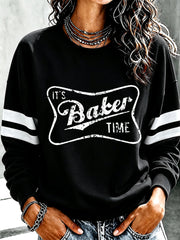 Women's Football Fan Print Casual Sweatshirt