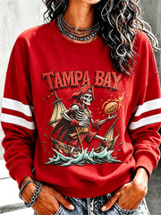 Women's Football Fan Print Casual Sweatshirt
