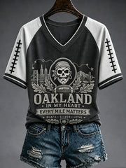Women's Las Vegas Football Fan Print V-neck T-shirt