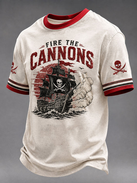 Men's Fire The Cannons Football Short Sleeves T-shirt