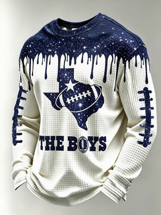 Men's Football Waffle Long Sleeve T-Shirt