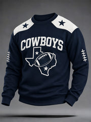Men's Football Gameday Gift For Football Fans Casual Long Sleeve Top