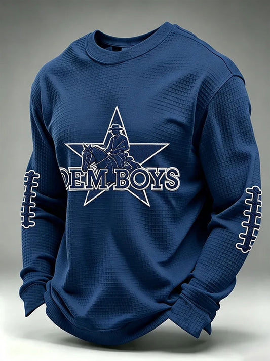 Men's Football Waffle Long Sleeve T-Shirt