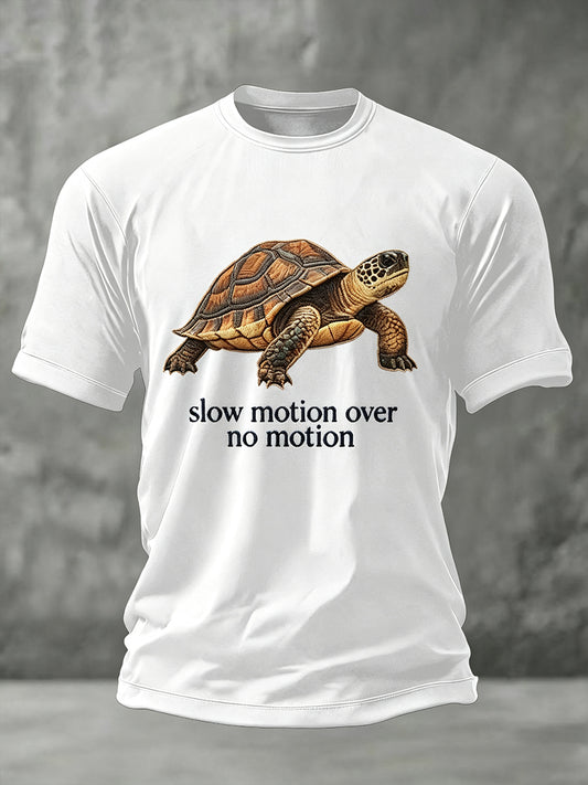Men's Chicago Football Lover Turtle Slow Motion Over No Motion Printed T-shirt
