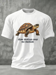 Men's Chicago Football Lover Turtle Slow Motion Over No Motion Printed T-shirt