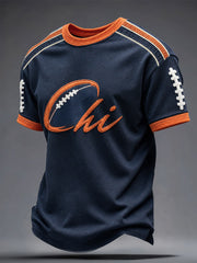 Men's Chicago Football Lover Art Printed T-shirt