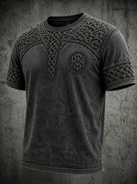 Men's Retro Viking Valknut  short sleeves t-shirt