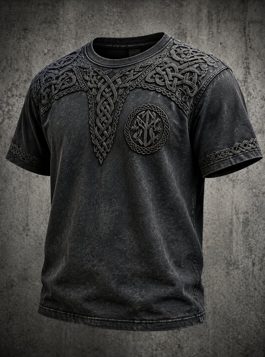 Men's Retro Viking Valknut  short sleeves t-shirt