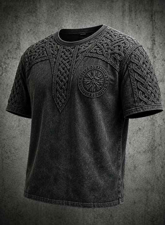 Men's Retro Viking Valknut  short sleeves t-shirt