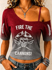 Women's Football Fan Print T-shirt