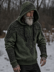 Men's Viking Totem Rune Printed Hoodie
