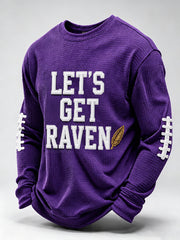 Men's Football Fan Print Waffle Sweatshirt