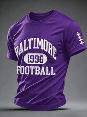Men's Football Fan Print Short Sleeve T-shirt