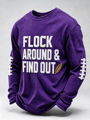 Men's Football Fan Print Waffle Sweatshirt