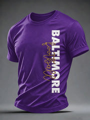 Men's Football Fan Print Short Sleeve T-shirt