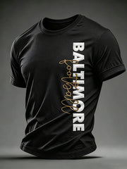 Men's Football Fan Print Short Sleeve T-shirt
