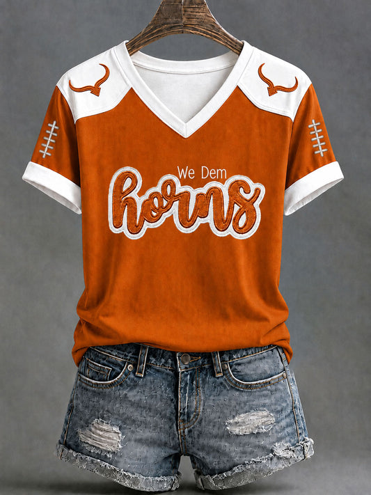 Women's Game Day Football Printed Casual T-Shirt