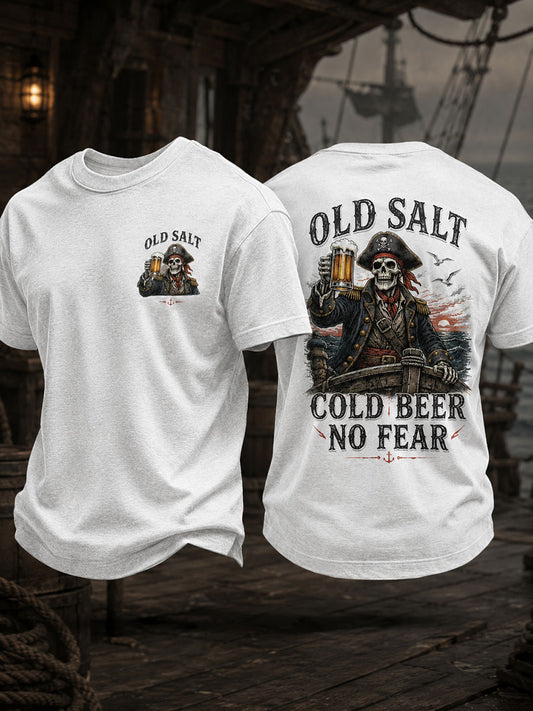 Men's "Old Salt Cold Beer No Fear" T-shirts