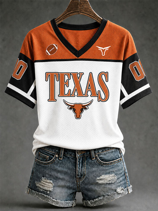 Women's Game Day Football Print Casual T-shirt