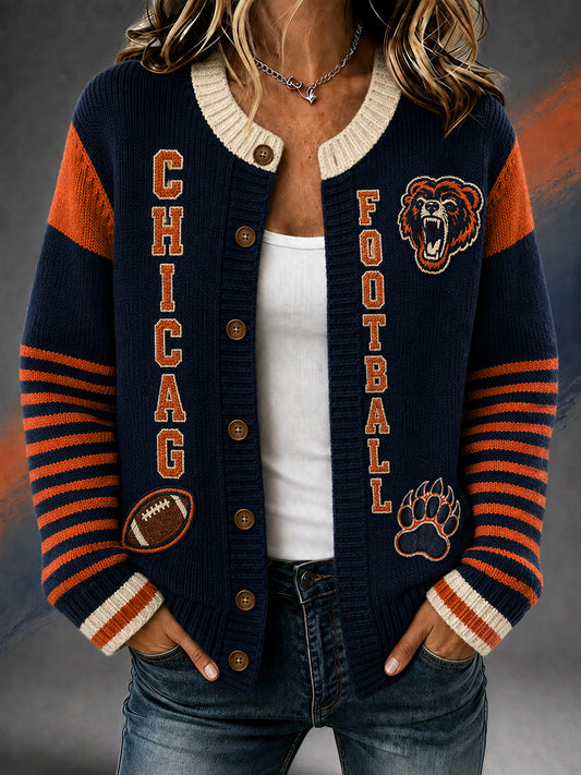 Women's Football Gameday Gift For Football Fans Casual Cardigan