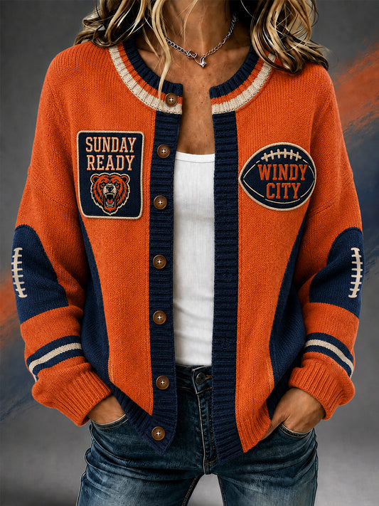 Women's Football Gameday Gift For Football Fans Casual Cardigan
