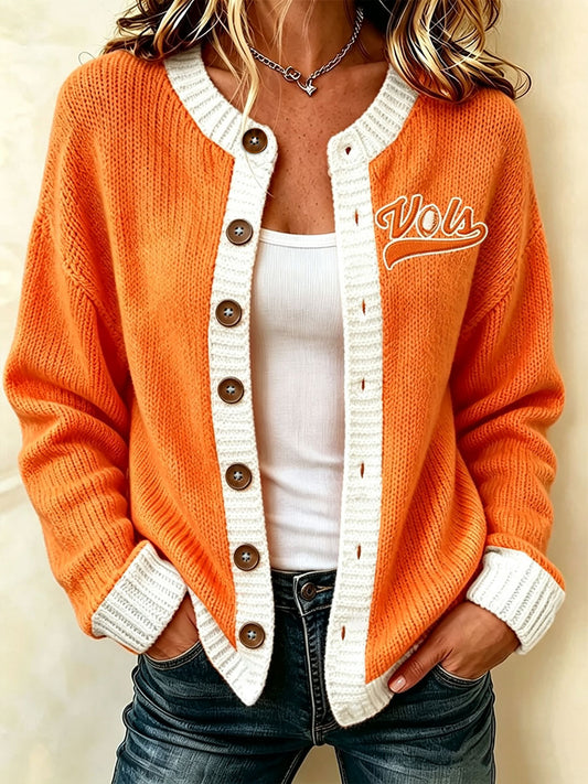Women's Game Day Football Printed Casual Cardigan