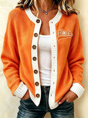 Women's Game Day Football Printed Casual Cardigan