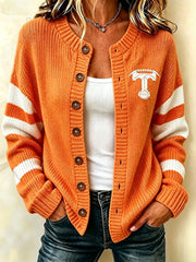 Women's Game Day Football Printed Casual Cardigan
