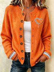 Women's Game Day Football Printed Casual Cardigan
