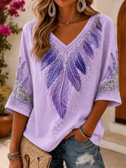 Women's Alzheimer's Disease Mid-length Sleeves V-Neck T-Shirt