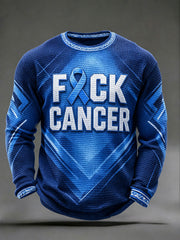 Men's "fuck cancer" prostate cancer awareness waffle shirts