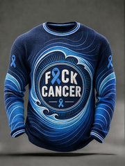 Men's "fuck cancer" prostate cancer awareness waffle shirts