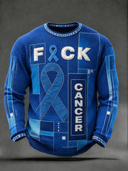 Men's "fuck cancer" prostate cancer awareness waffle shirts