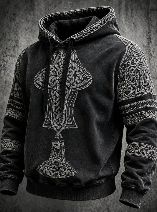 Men's Retro Viking Oversized Hoodie