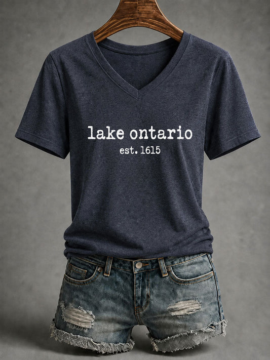 Women’s Lake Ontario Printed Casual T-Shirt