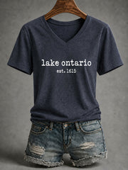 Women’s Lake Ontario Printed Casual T-Shirt