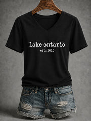 Women’s Lake Ontario Printed Casual T-Shirt