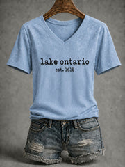 Women’s Lake Ontario Printed Casual T-Shirt